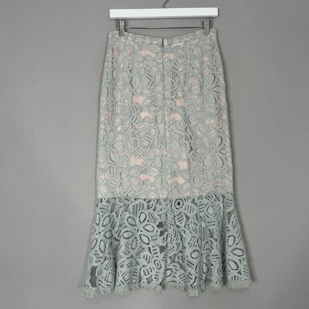 Alexis Women Skirt Set Small Blue Pastel Lace Midi Ruffle Fairy Dainty Whimy Y2K - Picture 8 of 16